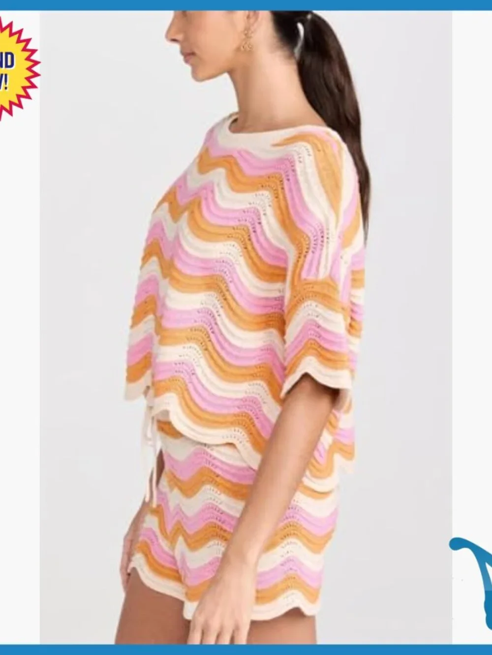 Women's 2-Piece Cover Up Set with Crochet Shorts, Polyester Spandex